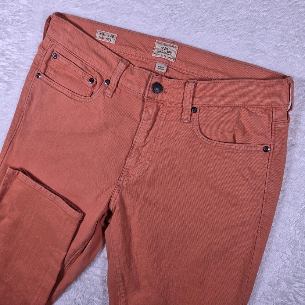 J.Crew 484 Slim Fit Mens 31/30 Orange AZ963 Cotton Stretch 5-Pocket Pants